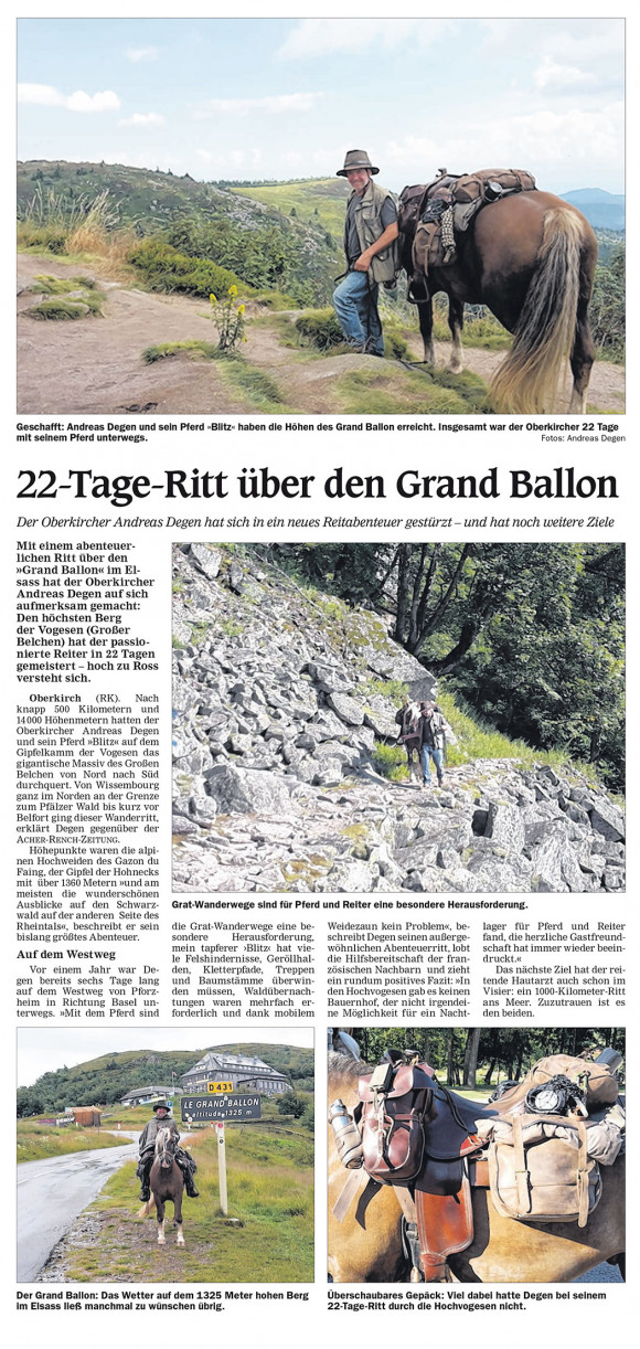22-Tage-Ritt über den Grand Ballon